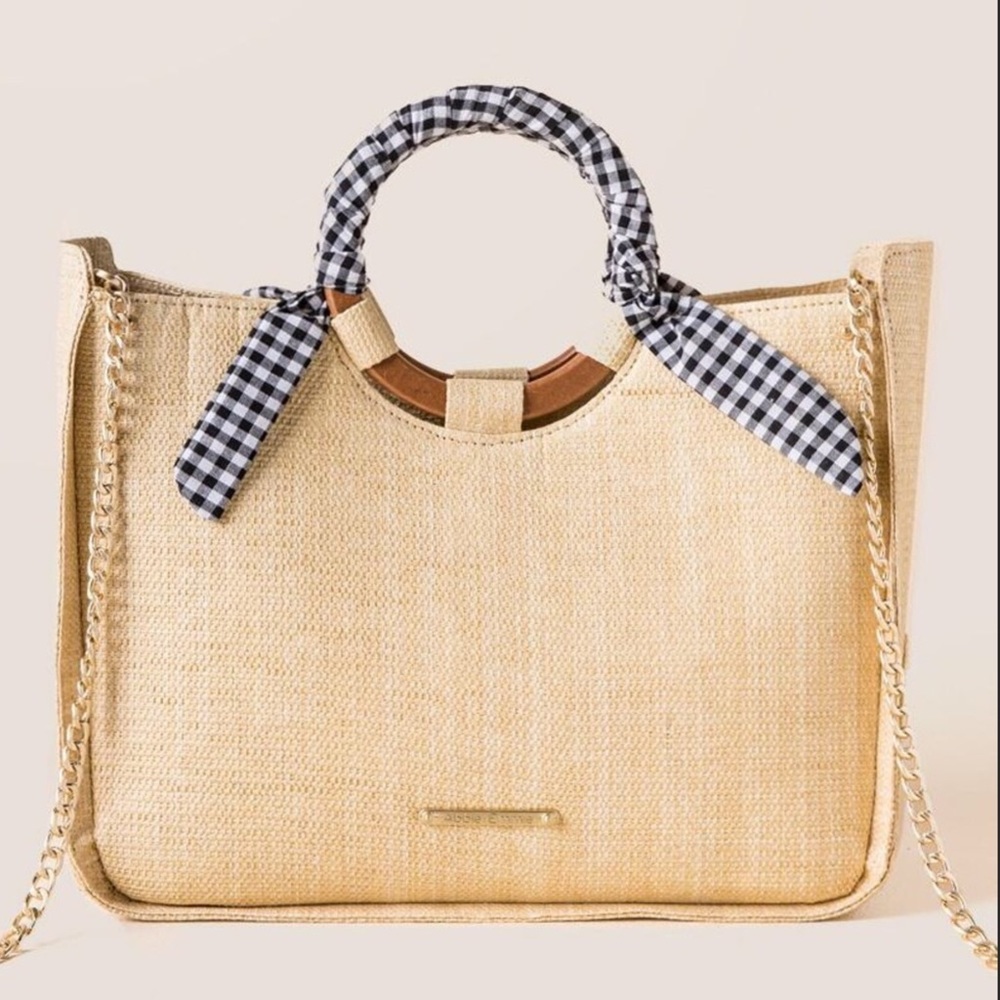 Abbie & Emmie Gingham Wrapped Handle Satchel - Picture 8 of 10